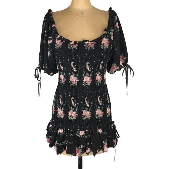 For Love Bell Dresses & Skirts - For Love Bell Smocked Floral Mini Dress